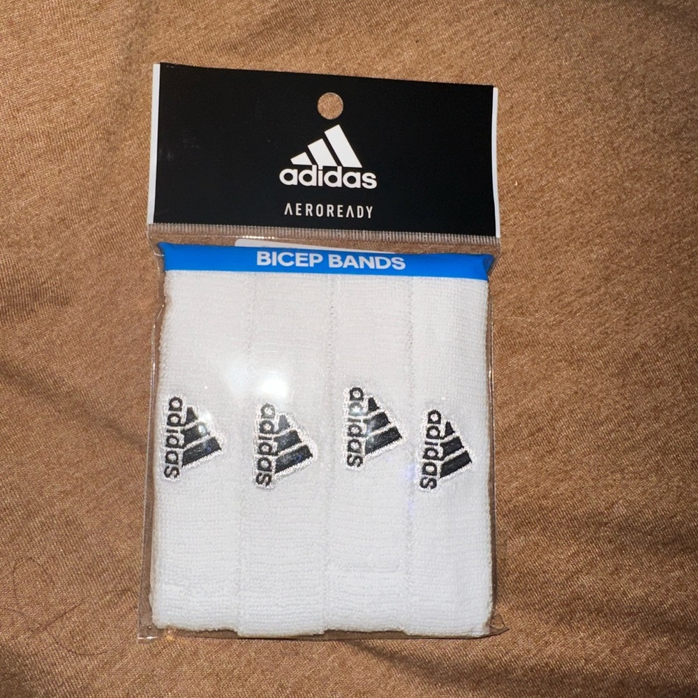 Adidas Men's White Bicep Bands